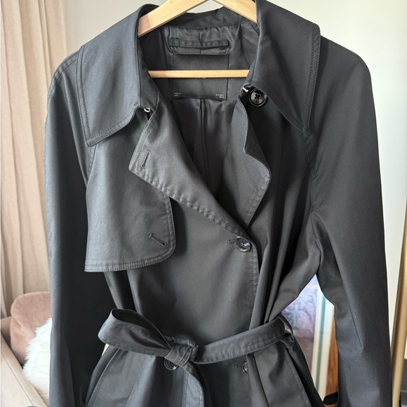 MANGO Black Trench Coat – Size L - Picture 5 of 13